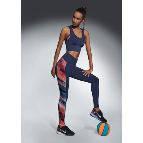 Bas Bleu RAINBOW sports leggings with colorful stripes and stitching Slike