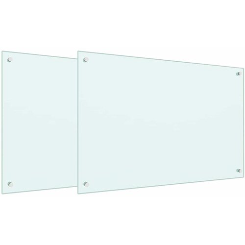  Kuhinjski zid 2 pcs Bijelo 90 x 60 cm Staklo otporno na udarce Slike
