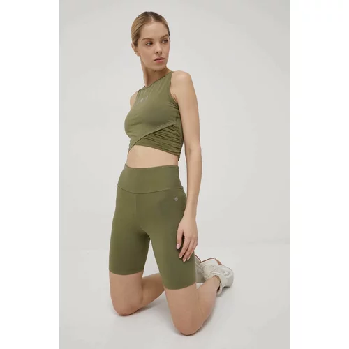 Deha Kratke hlače za žene, boja: zelena, glatki materijal, visoki struk