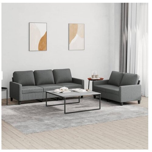 vidaXL 2-dijelni set sofa s jastucima tamnosivi od tkanine Cijene