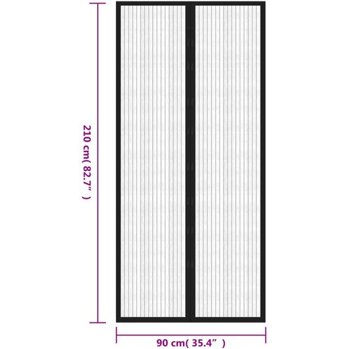  Zastori protiv insekata 2 kom s magnetima 210 x 90 cm crni Slike