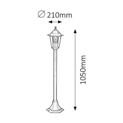 Rabalux velence spoljna lampa1m E27 60W crna IP43 Slike