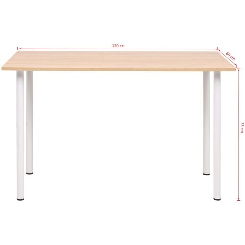  Blagovaonski stol 120 x 60 x 73 cm boja hrasta i bijela Slike