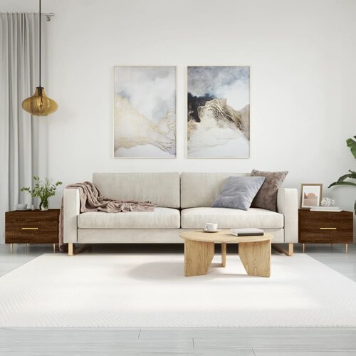 The Living Store Klubske mizice 2 kosa rjavi hrast 50x50x40 cm inženirski les - Klubska Mizica, (21440863) Slike