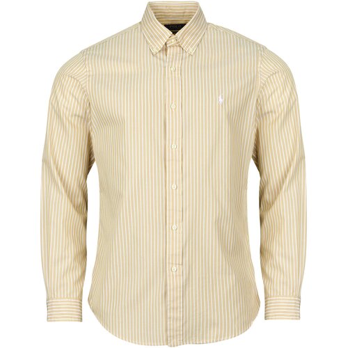 Polo Ralph Lauren Srajce z dolgimi rokavi CHEMISE AJUSTEE CUSTOM FIT EN POPELINE RAYEE Bež Slike