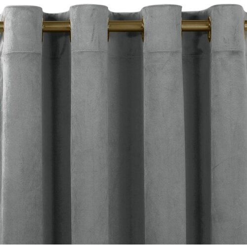  Curtain VILA color graphite style classic golden gold metal eyelets velvet 265x225 HOMEDE Cene