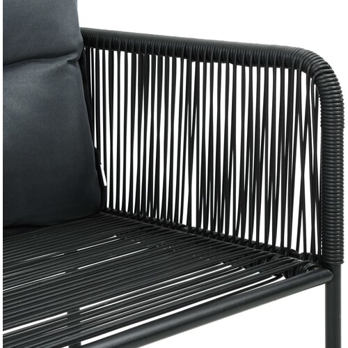 5-dijelni vrtni blagovaonski set od PVC ratana crno-smeđi Slike