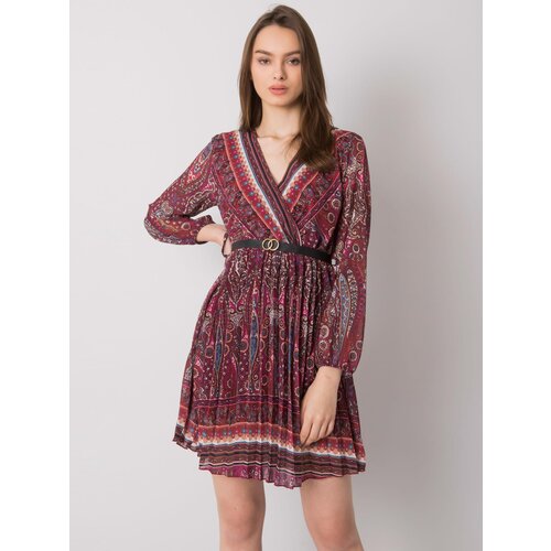 Italy Moda Dress-DHJ-SK-10201.93P-burgundy Cene