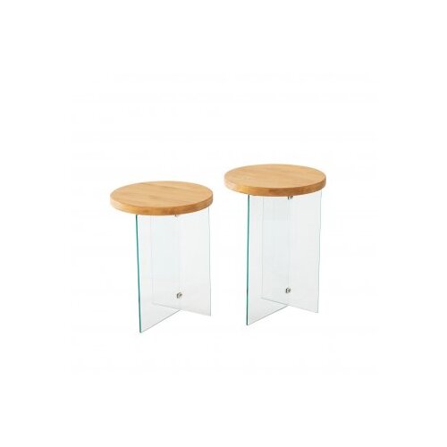Hanah home set stolova serenity 2 oak transparent Slike
