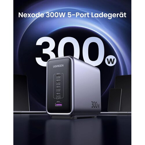 Ugreen cd333 nexode 300w 5-port pd gan fast charger eu ( 093-0020 ) Slike