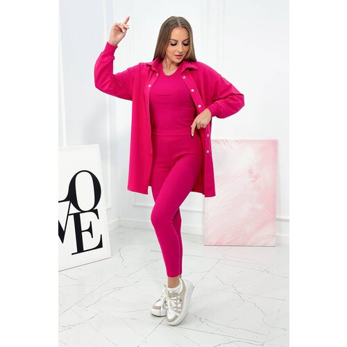 Kesi 3-piece set of sweatshirt, top and leggings in fuchsia color Slike