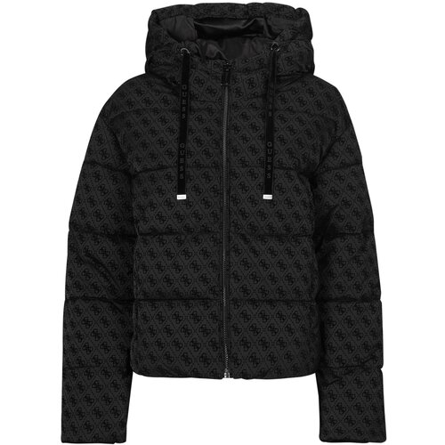 Guess DAISY PUFFER LOGO FLOCK Crna Cijene