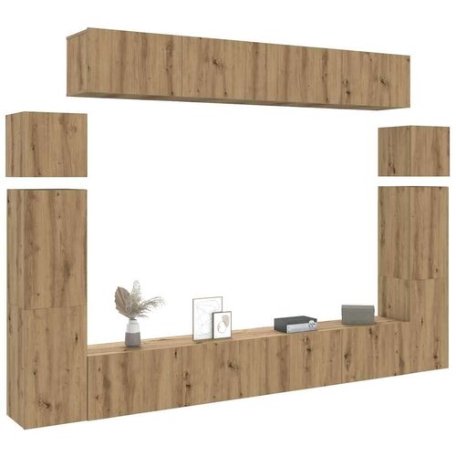  8-dijelni set TV ormarića montiran na zid Artisan Oak Slike