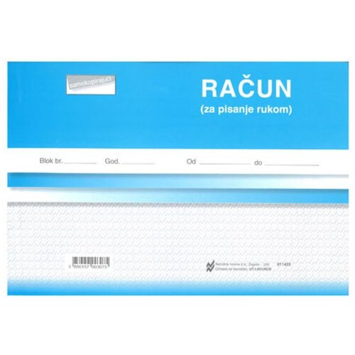 NARODNE NOVINE-UT I-641/NCR RAČUN (BEZGOTOVINSKI); Blok 100 listova, 21 x 14,8 cm Slike