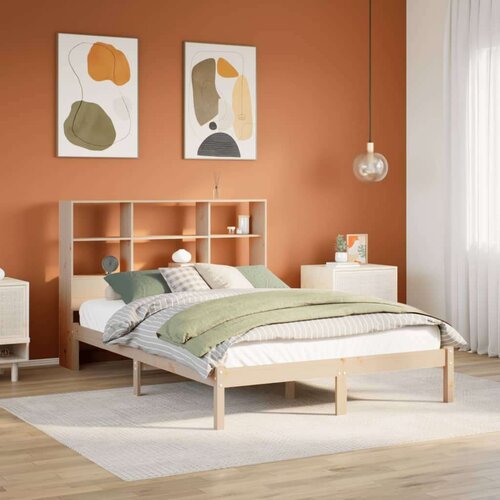 VidaXL Knjižna postelja brez vzmetnice 160x200 cm trdna borovina Slike
