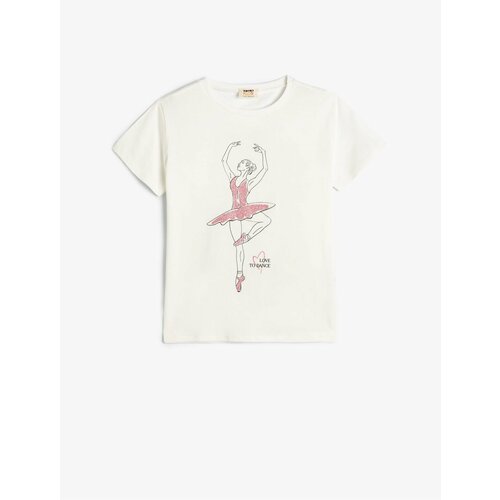 Koton T-Shirt Ballerina Printed Short Sleeve Crew Neck Cotton Slike