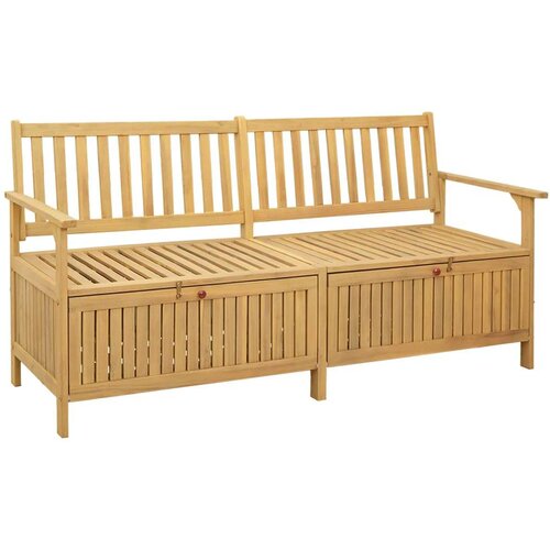  Klupa za pohranu s pohranom s vratima Masivni akacija - Svijetli bagrem 170 x 63 x 84 cm Cene