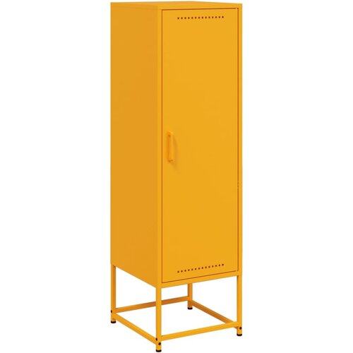 Maison Chic Visoka omara - Komoda - Predalnik gorčično rumena 36x39x123 cm jeklo, (21722641) Slike
