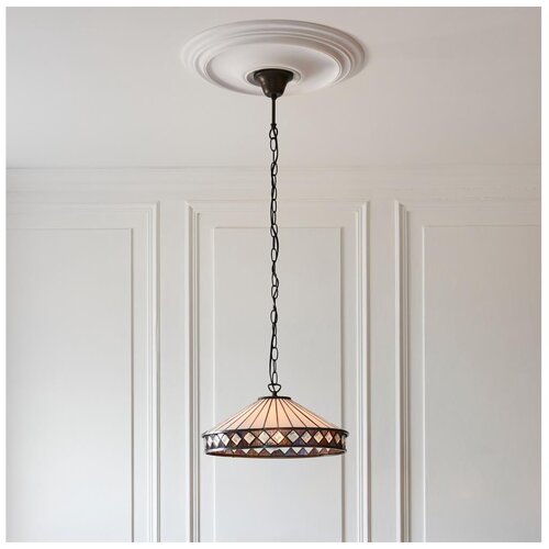 Endon 112196 - Luster na lancu Tiffany FARGO 1xE27/60W/230V, prečnik 41,5 cm Cene