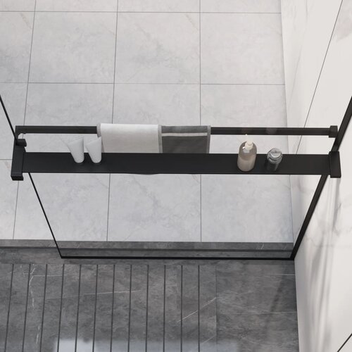 vidaXL Polica za zid tuš-kabine crna 80 cm aluminijska Cijene