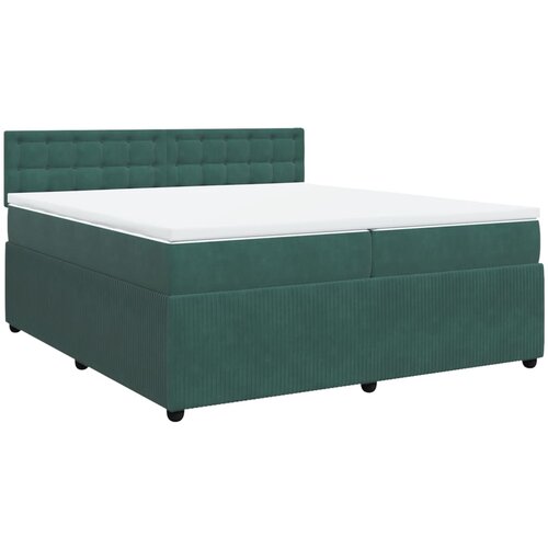 vidaXL box spring postelja z vzmetnico temno zelena 200x200 cm žamet, (21310508) Cene