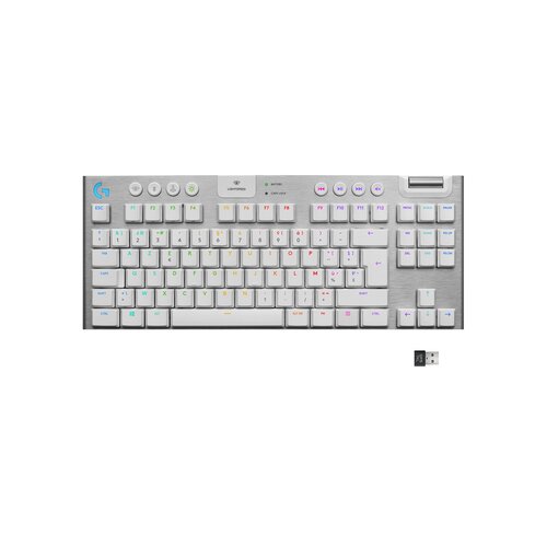 Logitech GAMING Tipkovnica G915 TKL LIGHTSPEED Wireless RGB, GL Tactile, bela, SLO g. Slike