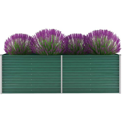 vidaXL Visoka greda iz pocinkanega jekla 240x80x77 cm zelene barve Cene