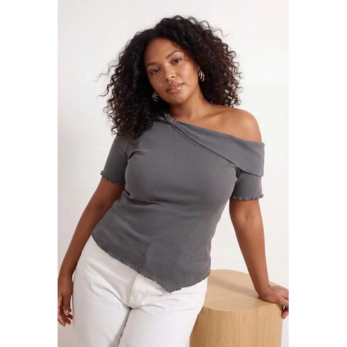 Trendyol ženska bluza Tbbss26Af00137, antracit Cene