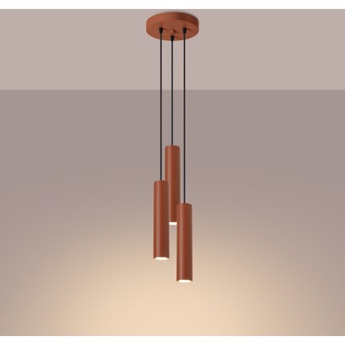 Sollux Lighting Sollux SL.1492 - Luster na sajli LAGOS 3xGU10/10W/230V crvena Slike