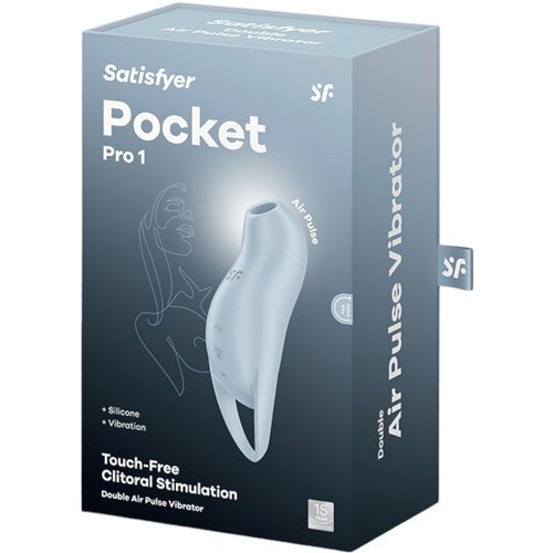 Satisfyer Pocket Pro 1 - stimulator klitorisa na baterije, zračni valovi (plavi) Slike