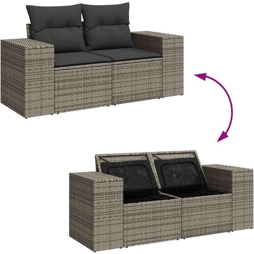 vidaXL 7-dijelni set vrtnih sofa sivi od poliratana Cijene