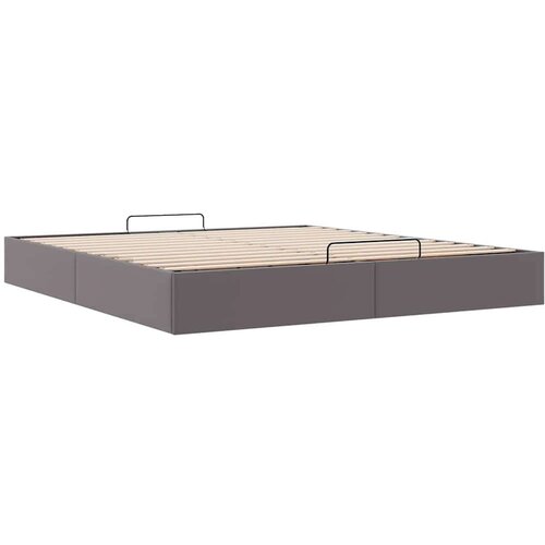 VidaXL otomanski okvir kreveta bez madraca sivi 180x200cm umjetne kože Slike