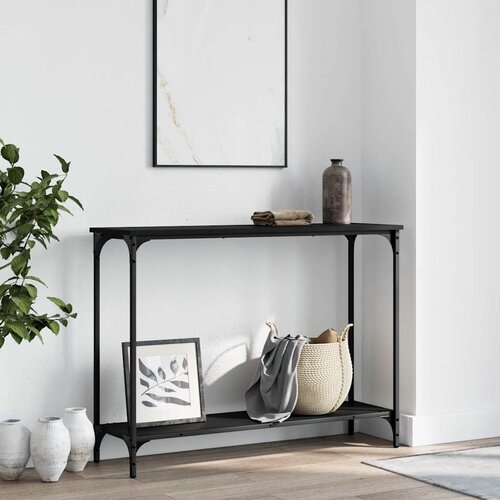  Konzolni stol crni 101 x 30,5 x 75 cm od konstruiranog drva Cene