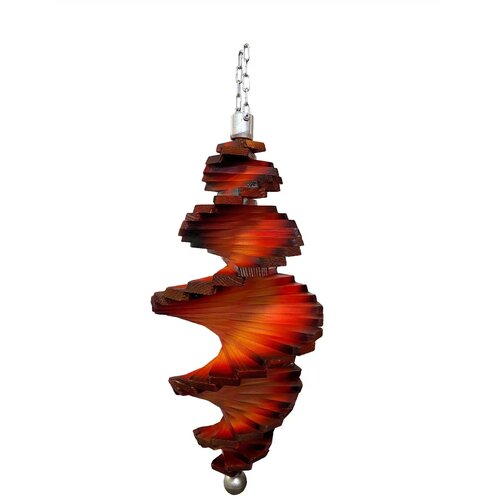  Drvena spirala za vjetar, crvena 60cm Slike