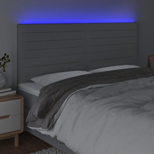  LED uzglavlje svjetlosivo 160x5x118/128 cm od tkanine Slike