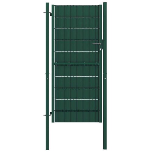 vidaXL Vrata za ograjo PVC in jeklo 100x204 cm zelena Cene