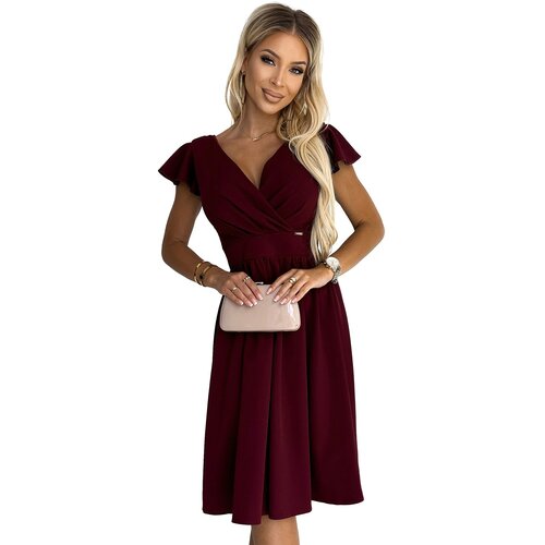 Numoco Dress with neckline and short sleeves Slike