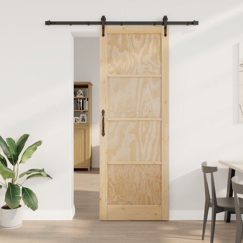vidaXL drsna vrata s kompletom opreme 83x232 cm Trden bor, notranja vrata 'ORKDAL'83x232x4 cm Trden bor Cene
