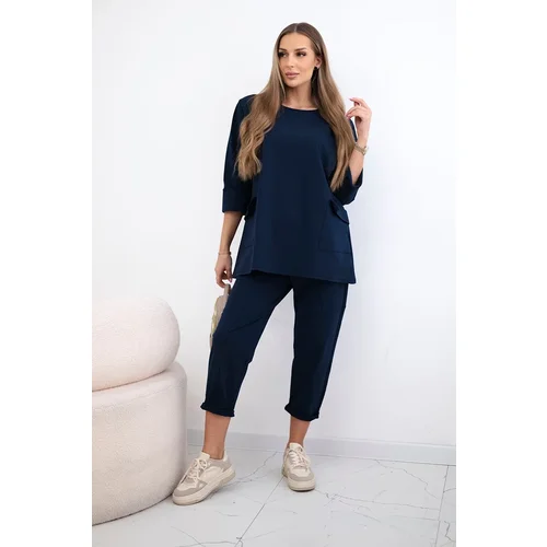 Kesi Włoski Punto set sweatshirt + pants navy blue