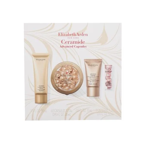 Elizabeth Arden Ceramide Advanced Capsules set: serum za obraz Advanced Ceramid Capsules Daily Youth Restoring Serum 60 kom + čistilna krema Ceramide Purifying Cream Cleanser 50 ml + krema za obraz Advanced Ceramide Lift and Firm Day Cream 15 ml + serum za obraz Retinol Ceramide Capsules Line Erasing Night Serum 7 kom za ženske