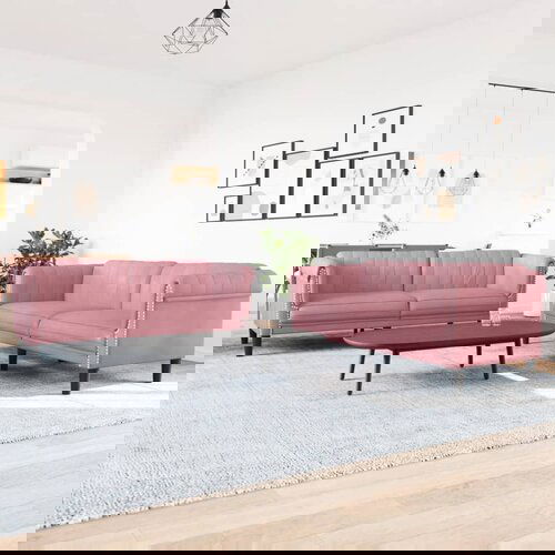 vidaXL Sedežna garnitura 2-delna roza žamet Cene