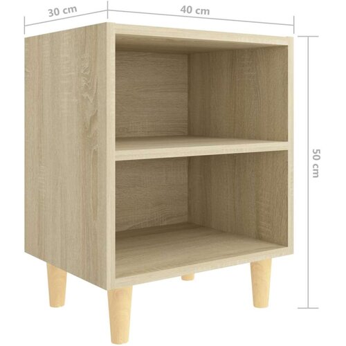 VidaXL Noćni ormarić s drvenim nogama boja hrasta sonome 40x30x50 cm Slike