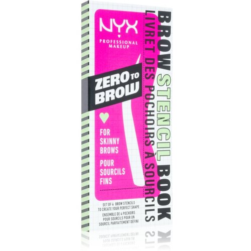 NYX Professional Makeup Zero To Brow Stencil Book &amp;Scaron;ablone za obrve 01 Thin 4 kom Slike
