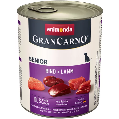 Animonda Varčno pakiranje GranCarno Original Senior 24 x 800 g - Govedina & jagnjetina