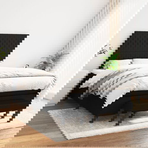 vidaXL Box spring postelja z vzmetnico črn 120x200 cm blago Cene