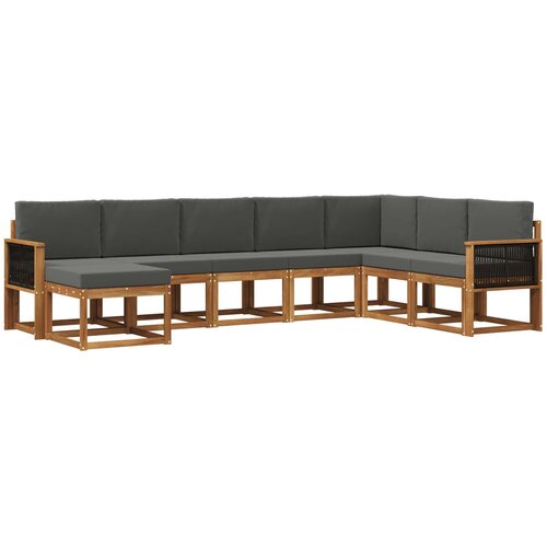 vidaXL Zunanja garnitura za sedenje 8 pcs Naravna in antracitna, (5000279980) Cene
