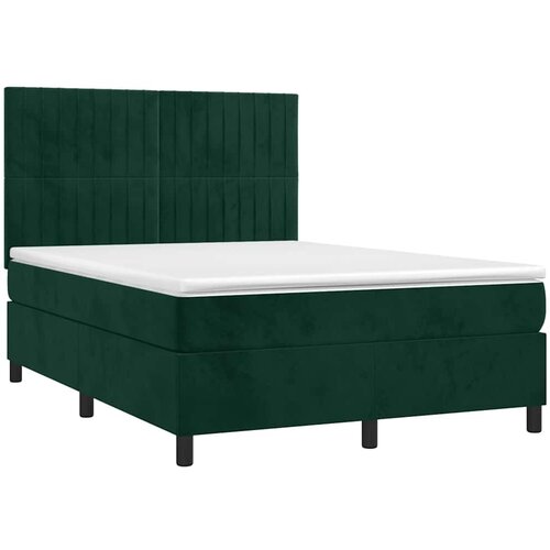  box spring s madracem LED tamnozeleni 140x190 cm bar&amp;scaron;un Slike
