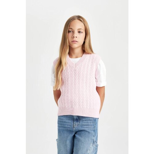 Defacto Girl Standard Fit V Neck Sweater Slike