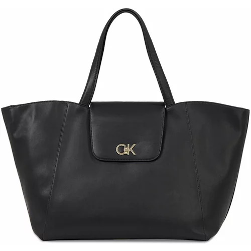 Calvin Klein Ročna torba Re-Lock Shopper W/Flap K60K611052 Ck Black BAX