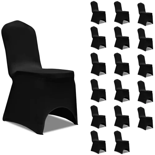vidaXL Prevleka za stol raztegljiva črna 18 kosov